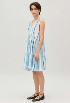 Claudie Pierlot Short Blue Striped Dress*Women Dresses