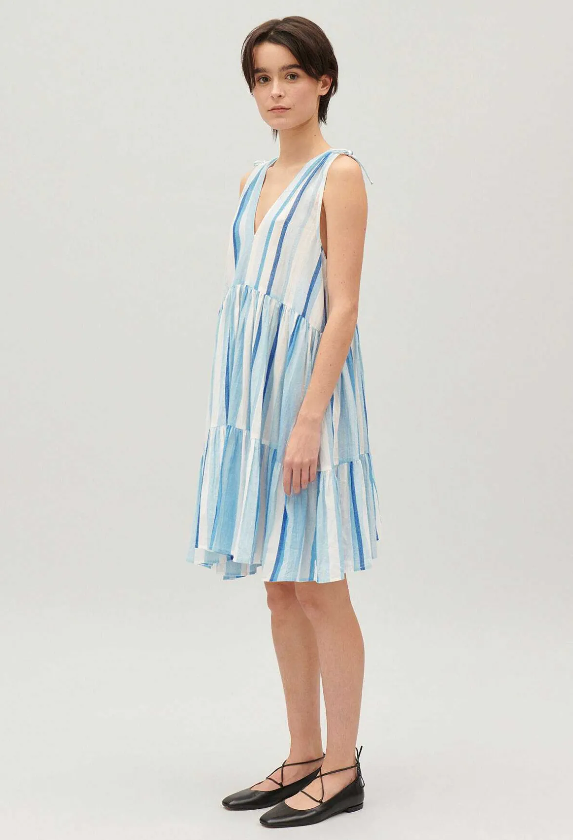 Claudie Pierlot Short Blue Striped Dress*Women Dresses