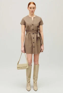 Claudie Pierlot Short Brown Button-Up Dress*Women Dresses
