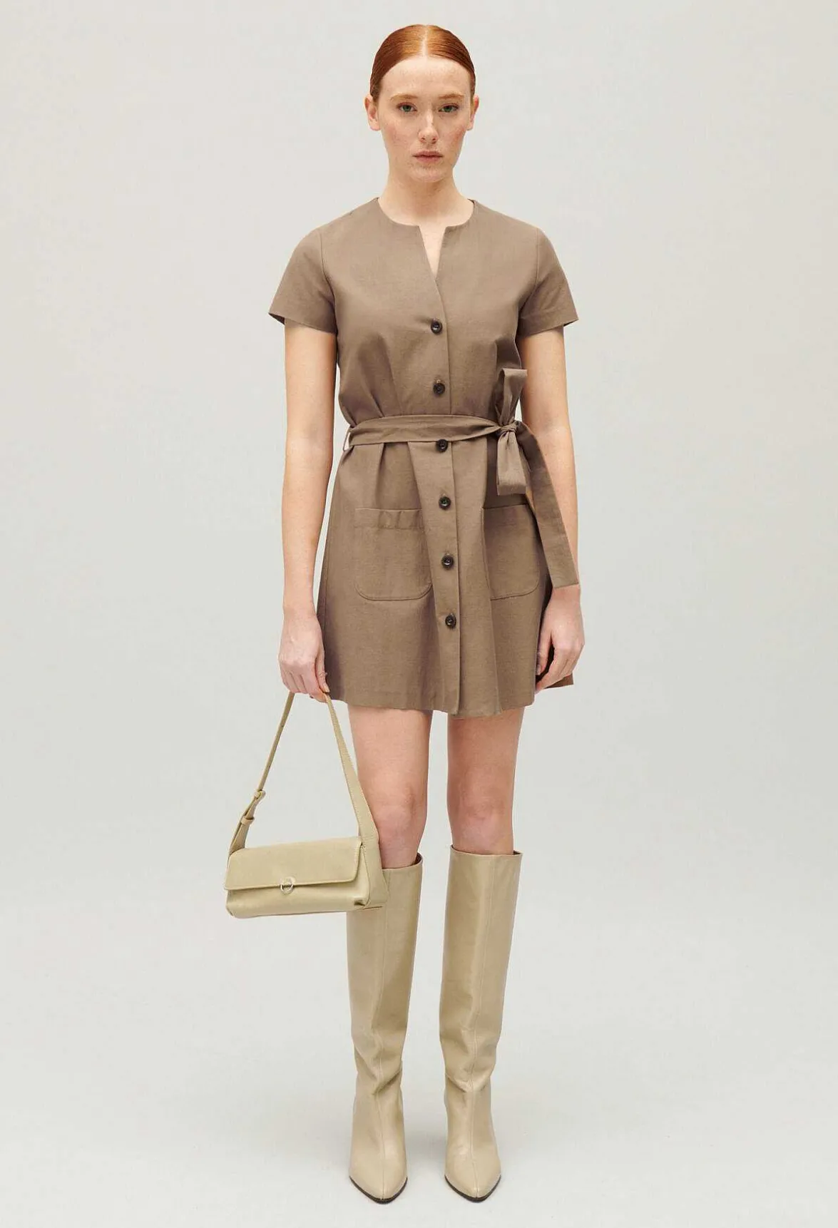 Claudie Pierlot Short Brown Button-Up Dress*Women Dresses
