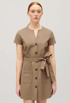 Claudie Pierlot Short Brown Button-Up Dress*Women Dresses