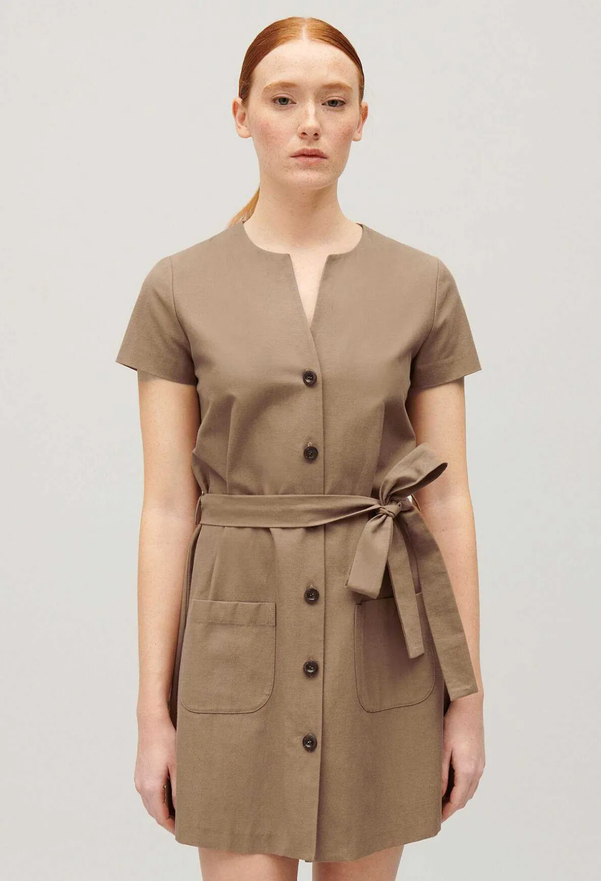 Claudie Pierlot Short Brown Button-Up Dress*Women Dresses