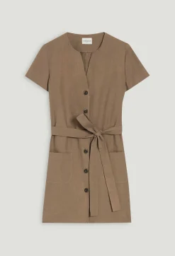 Claudie Pierlot Short Brown Button-Up Dress*Women Dresses