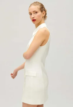 Claudie Pierlot Short Ecru Satin Dress*Women Dresses