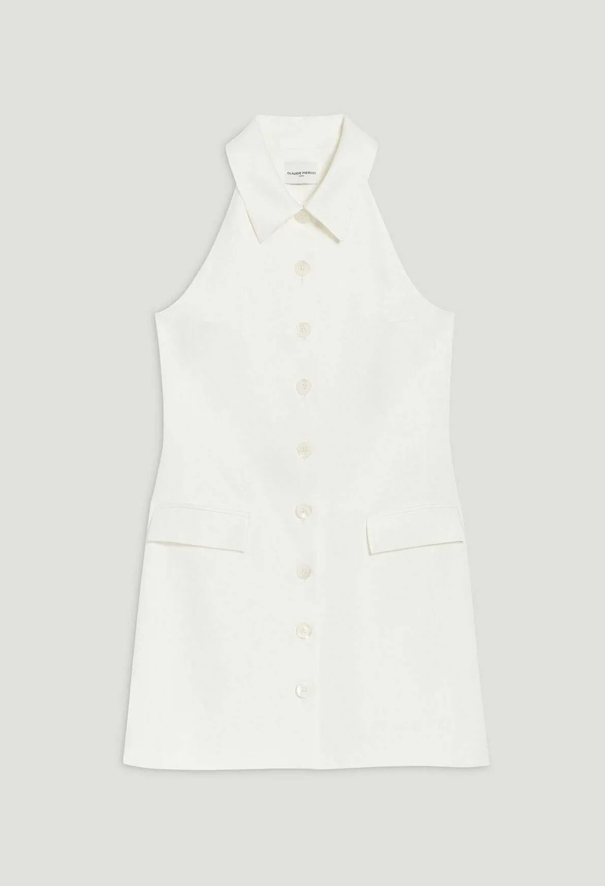 Claudie Pierlot Short Ecru Satin Dress*Women Dresses