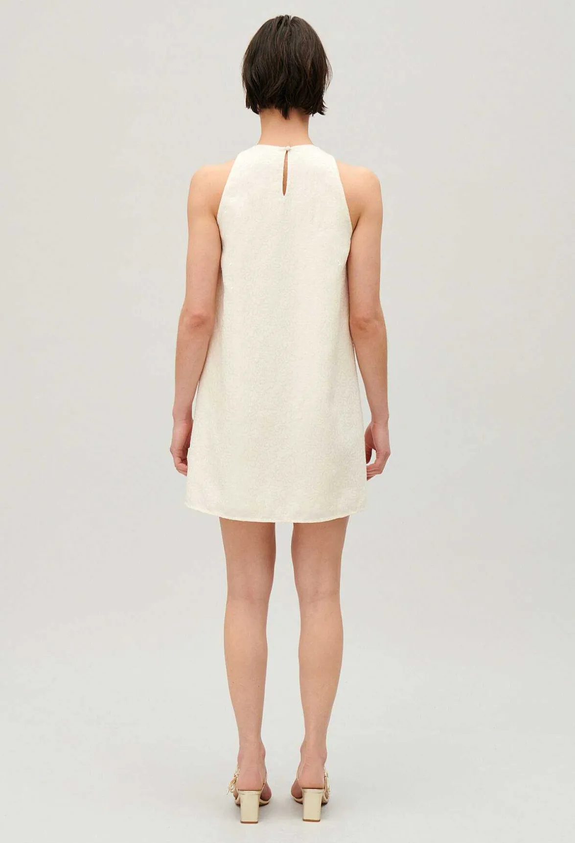 Claudie Pierlot Short Ecru Sequinned Dress*Women Dresses
