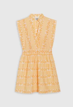Claudie Pierlot Short Embroidered White Cotton Dress*Women Dresses