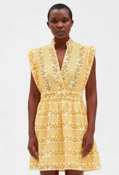 Claudie Pierlot Short Embroidered White Cotton Dress*Women Dresses