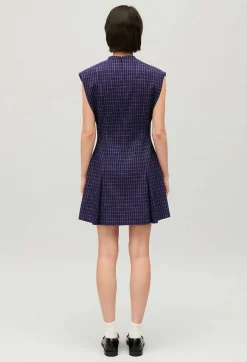 Claudie Pierlot Short Indigo Checked Dress*Women Dresses