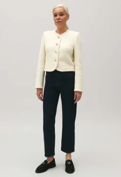 Claudie Pierlot Short Ivory Tweed Jacket*Women Blazers