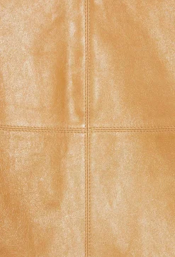 Claudie Pierlot Short Ochre Yellow Leather Skirt*Women Skirts And Shorts