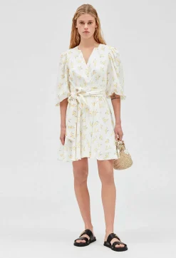 Claudie Pierlot Short Wraparound Dress Mimosa Pattern*Women Dresses