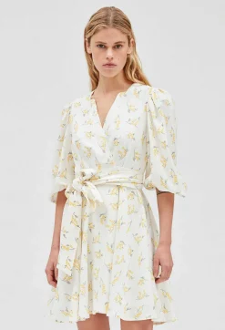 Claudie Pierlot Short Wraparound Dress Mimosa Pattern*Women Dresses