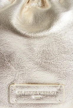 Claudie Pierlot Smooth Gold Leather Purse Bag*Women Mini-Bags