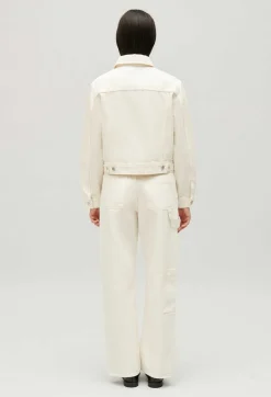 Claudie Pierlot Straight-Leg Cream Denim Jacket*Women Jackets And Coats