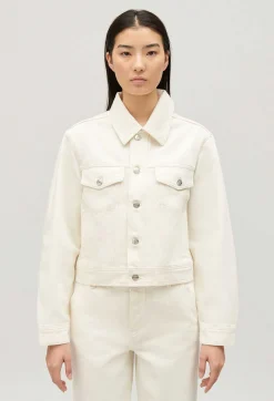 Claudie Pierlot Straight-Leg Cream Denim Jacket*Women Jackets And Coats