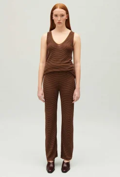 Claudie Pierlot Striped Brown Vest Top*Women Tops And Shirts