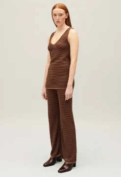 Claudie Pierlot Striped Brown Vest Top*Women Tops And Shirts