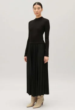Claudie Pierlot Twist Black Pleated Knitted Dress*Women Dresses
