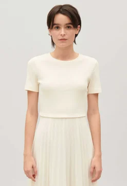 Claudie Pierlot Twist Ivory Bi-Material Midi Dress*Women Dresses