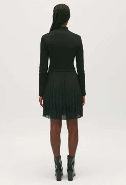 Claudie Pierlot Twist Short Black Pleated Dress*Women Dresses