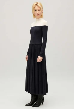 Claudie Pierlot Twist Three-Tone Pleated Maxi Dress*Women Dresses