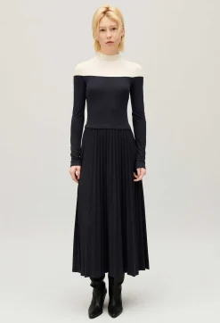 Claudie Pierlot Twist Three-Tone Pleated Maxi Dress*Women Dresses