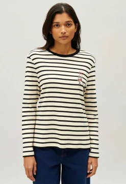 Claudie Pierlot Two-Tone Jean Toto Breton T-Shirt*Women Sweaters And Cardigans