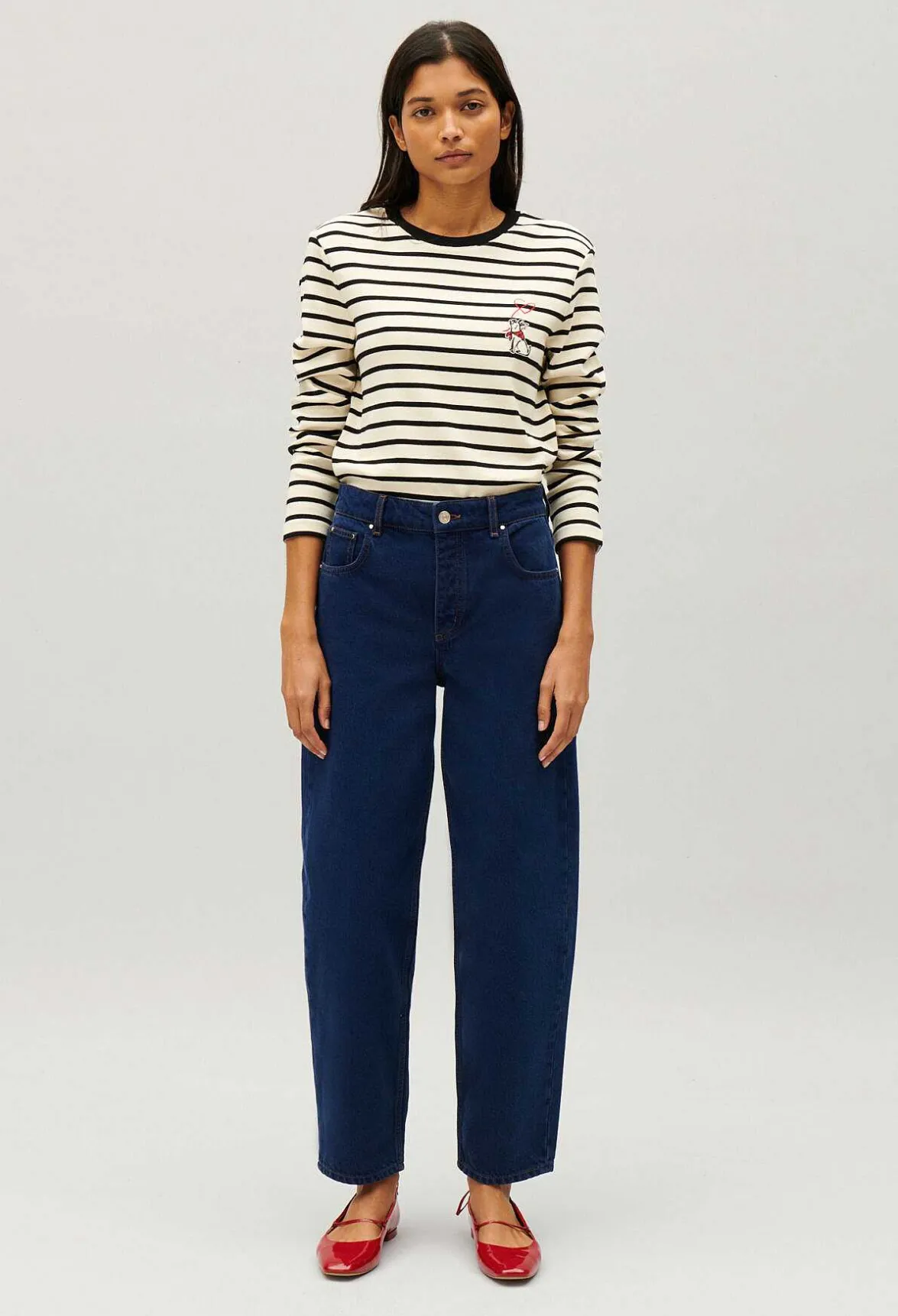 Claudie Pierlot Two-Tone Jean Toto Breton T-Shirt*Women Sweaters And Cardigans