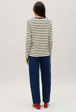 Claudie Pierlot Two-Tone Jean Toto Breton T-Shirt*Women Sweaters And Cardigans