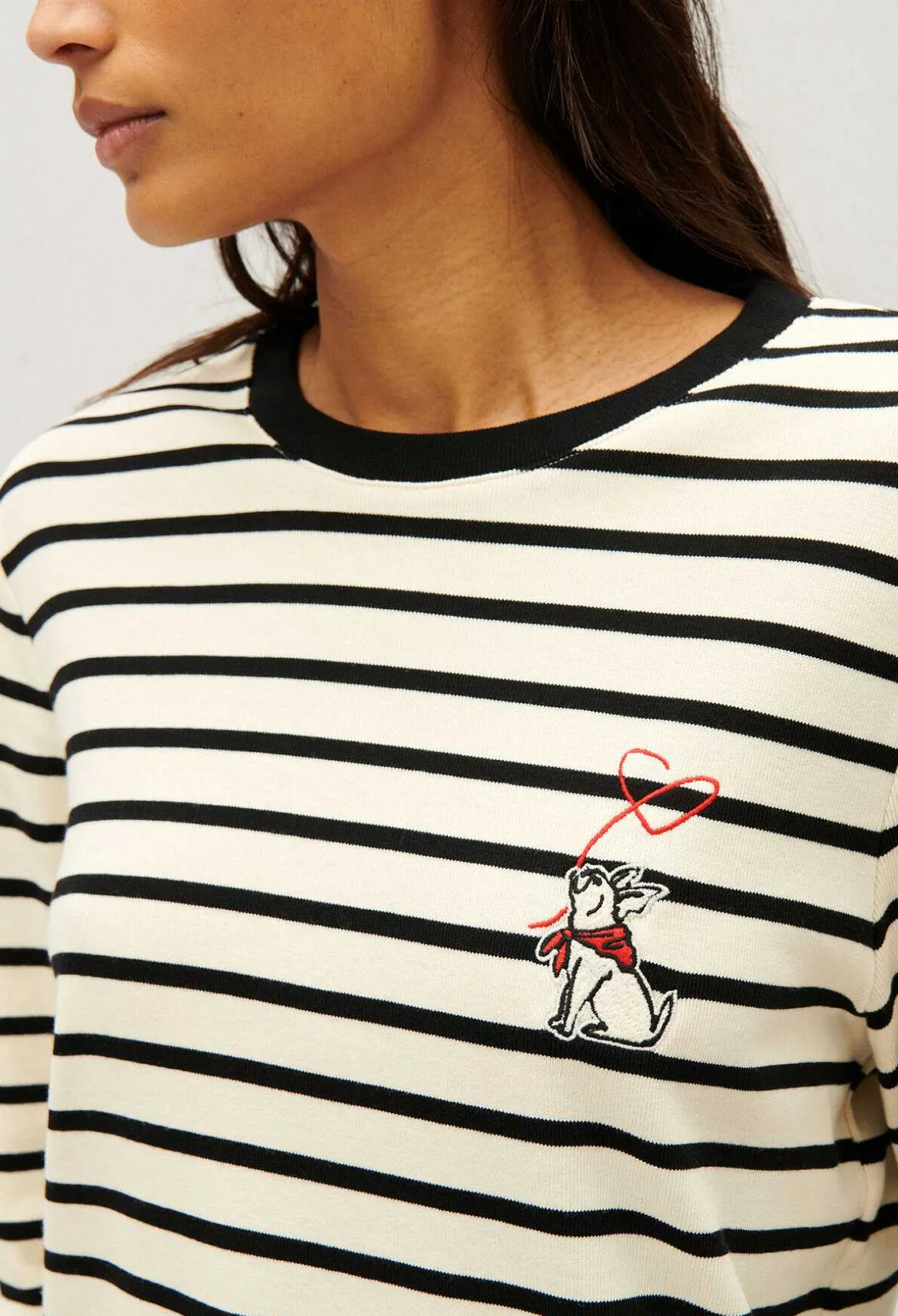 Claudie Pierlot Two-Tone Jean Toto Breton T-Shirt*Women Sweaters And Cardigans