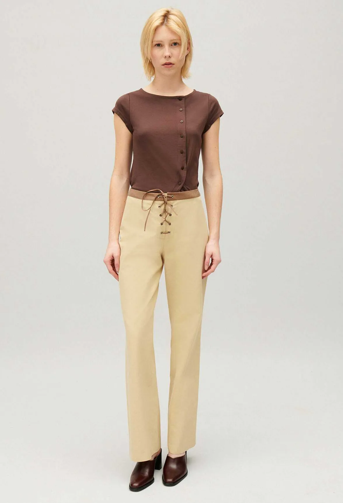 Claudie Pierlot Two-Tone Lace-Up Trousers*Women Jeans And Trousers