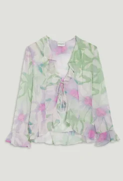 Claudie Pierlot Watercolour Print Silk Blouse*Women Tops And Shirts