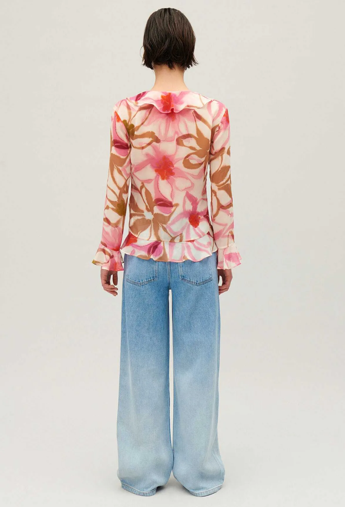 Claudie Pierlot Watercolour Print Silk Blouse*Women Tops And Shirts
