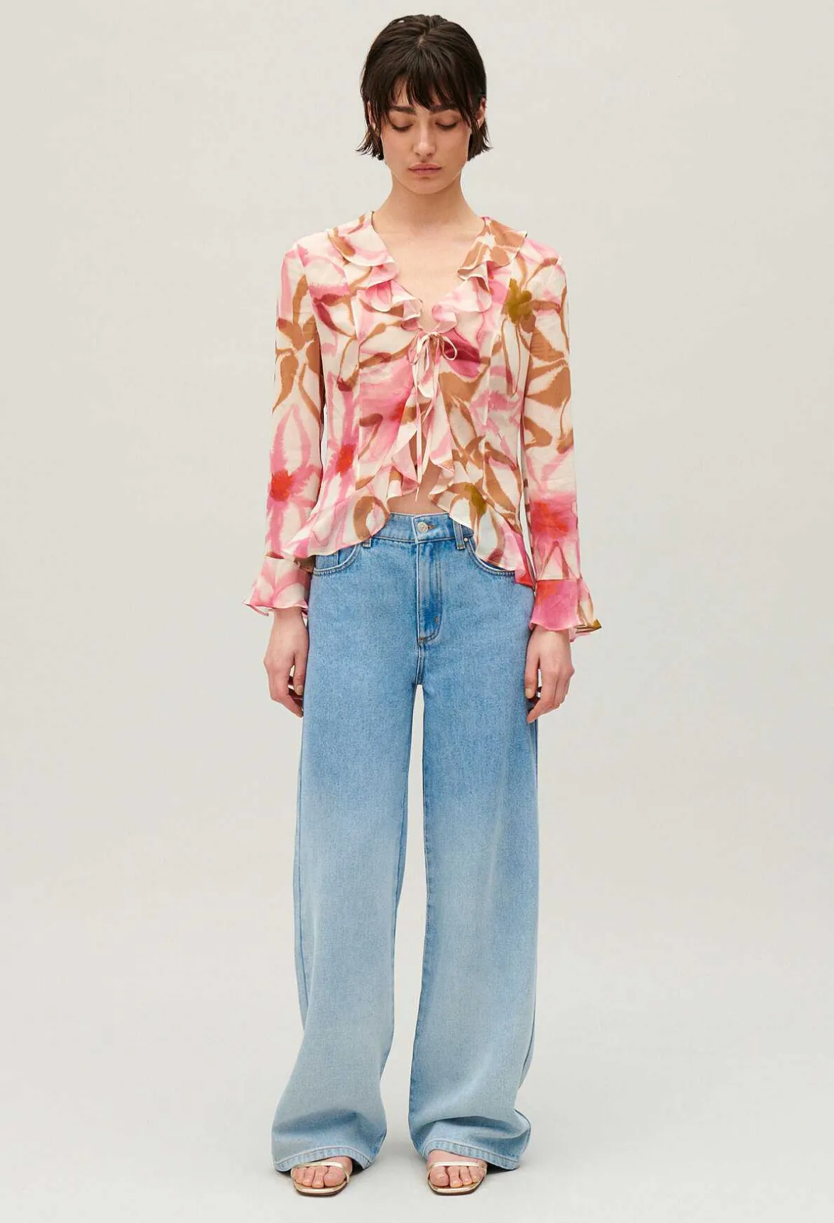 Claudie Pierlot Watercolour Print Silk Blouse*Women Tops And Shirts