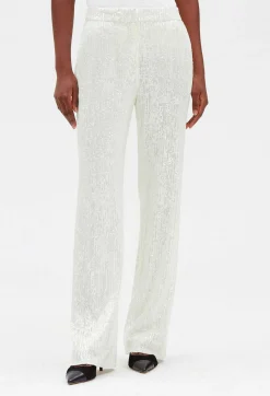 Claudie Pierlot White Sequinned Trousers*Women Jeans And Trousers