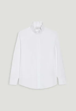 Claudie Pierlot White Shirt With Ruffled Collar*Women Tops And Shirts