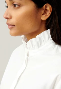 Claudie Pierlot White Shirt With Ruffled Collar*Women Tops And Shirts