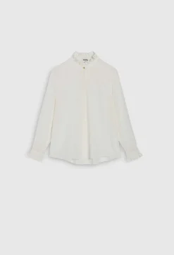 Claudie Pierlot White Shirt With Wavy Collar*Women Tops And Shirts