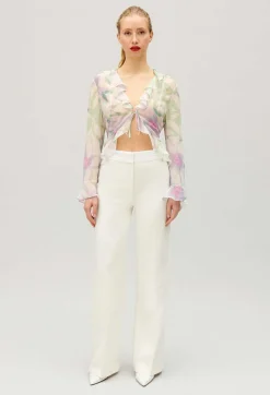 Claudie Pierlot White Straight Tailored Trousers*Women Jeans And Trousers