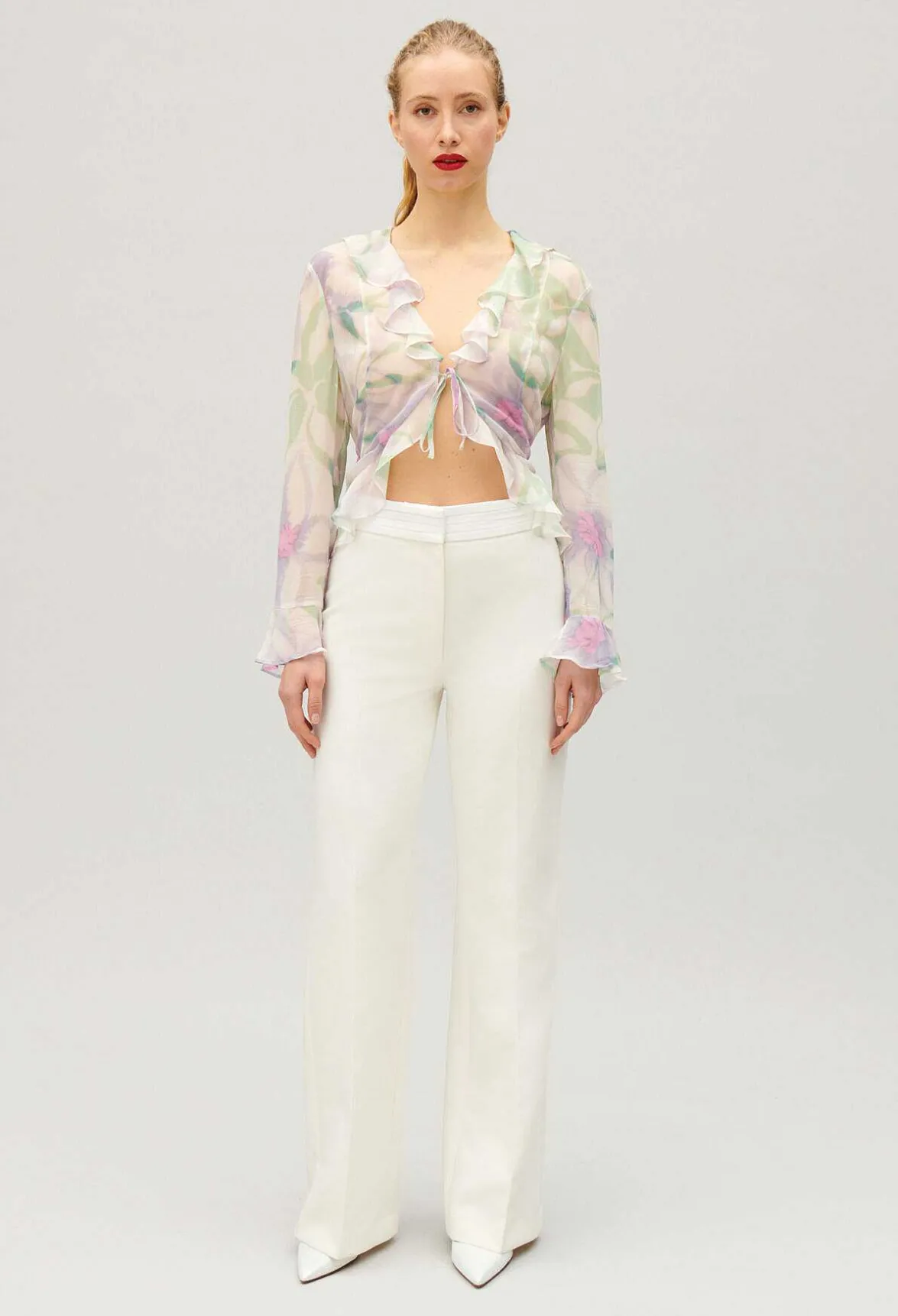 Claudie Pierlot White Straight Tailored Trousers*Women Jeans And Trousers