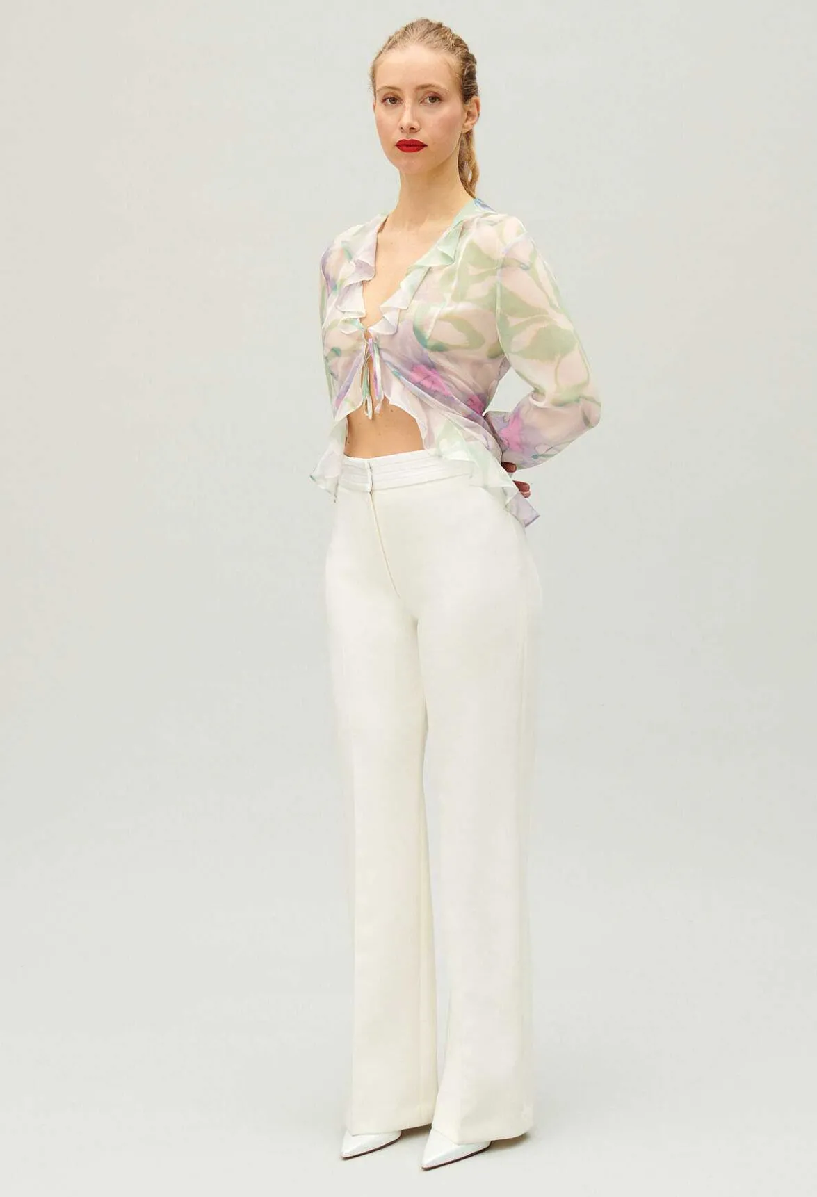 Claudie Pierlot White Straight Tailored Trousers*Women Jeans And Trousers