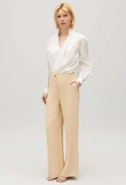 Claudie Pierlot Wide-Leg Beige Trousers*Women Jeans And Trousers