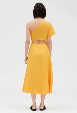 Claudie Pierlot Yellow Asymmetric Midi Dress*Women Dresses